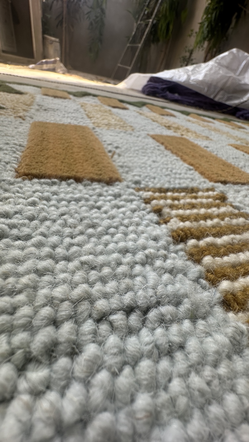 Handmade wool rug texture